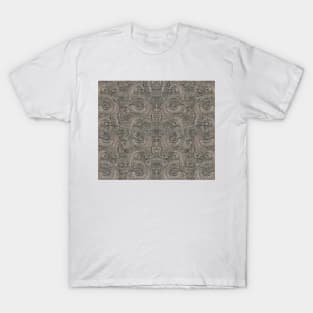 Grayscale Aesthetic Fractal Swirls - Black and White Abstract Artwork T-Shirt